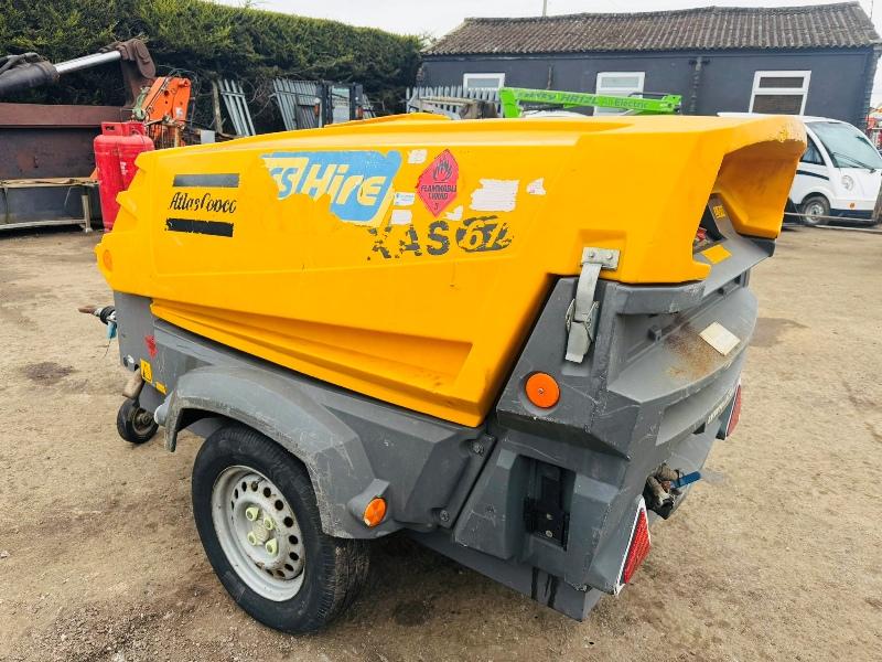 ATLAS COPCO XAS67 AIR COMPRESSOR*C/W KUBOTA ENGINE*YEAR 2015*VIDEO*