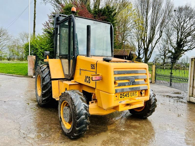 JCB 926 ROUGH TERRIAN 4WD FORKLIFT C/W PALLET TINES *VIDEO*