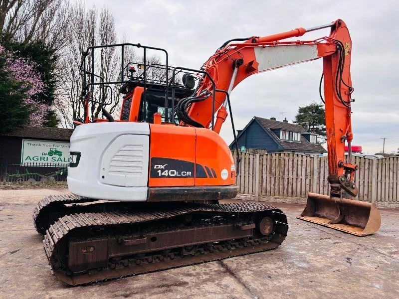 DOOSAN DX140LCR TRACKED EXCAVATOR *YEAR 2016* C/W QUICK HITCH & PIPPED *VIDEO*