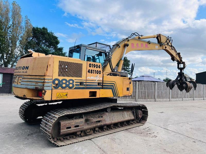 CASE 988-CK PLUS TRACKED EXCAVATOR *6950 HOURS* C/W 5 TINE SCRAP GRAB *VIDEO*