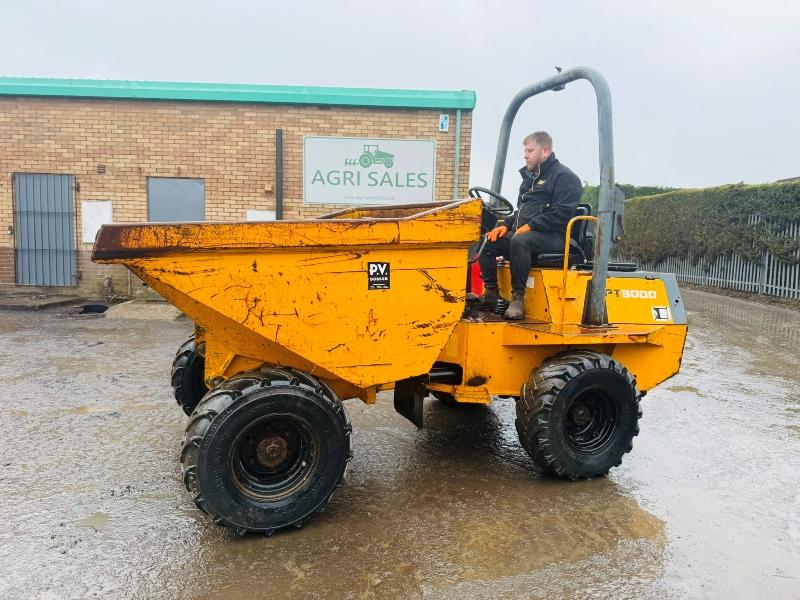 BENFORD PT3000 STRAIGHT TIP DUMPER*C/W KUBOTA ENGINE*VIDEO*