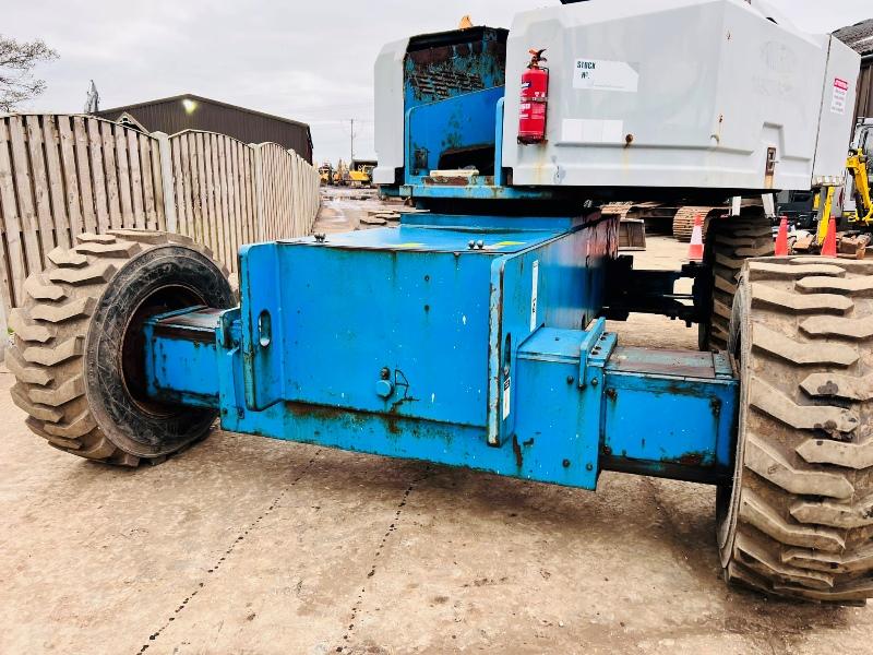 GENIE S85 AIREL PLATFORM * 85 FT WORKING HEIGHT * C/W HYDRAULIC PUSH OUT AXLES *VIDEO*