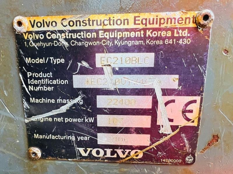 VOLVO EC210BLC TRACKED EXCAVATOR C/W QUICK HITCH *VIDEO*
