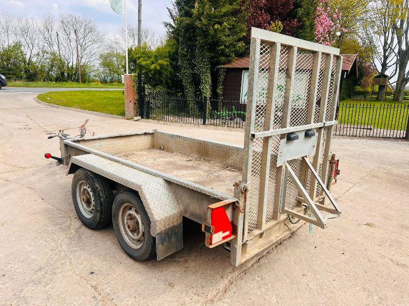 INDESPENSION TWIN AXLE 8FT X 4FT PLANT TRAILER *YEAR 2007* C/W LOADING RAMP 