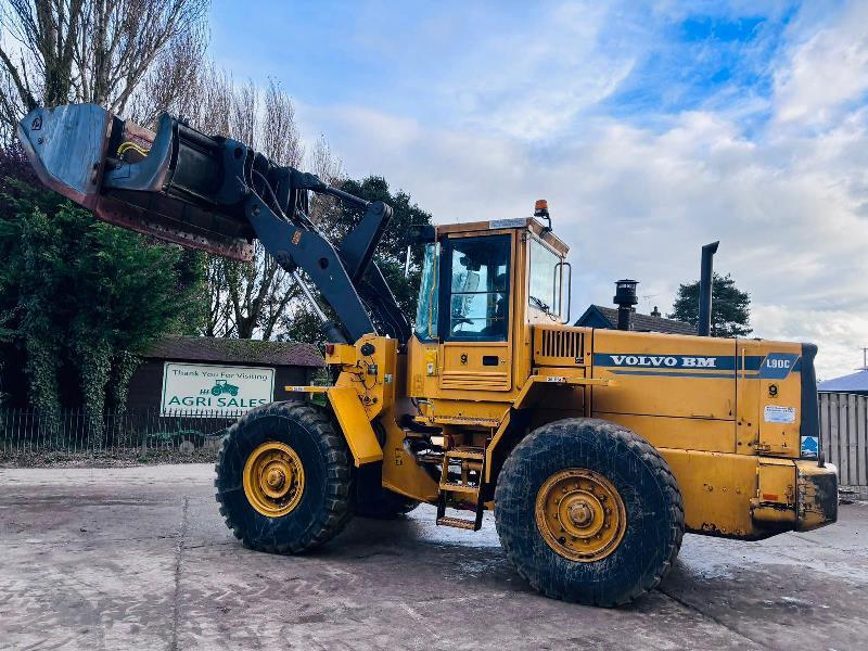  VOLVO L90C 4WD LOADING SHOVEL C/W TOE TIP BUCKET *VIDEO*