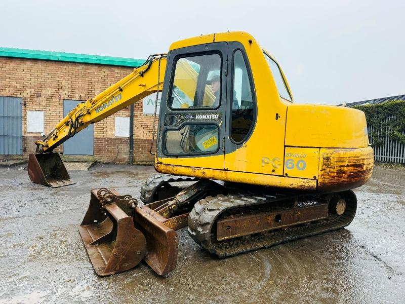 KOMATSU PC60 EXCAVATOR *C/W 2 BUCKETS*VIDEO*