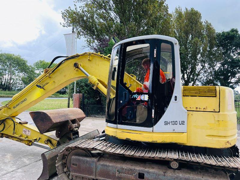 SUMITOMO SH130 TRACKED EXCAVATOR C/W BLADE & QUICK HITCH *VIDEO*