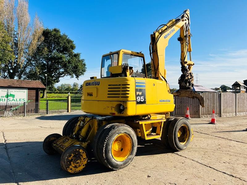 KOMATSU PW95 4WD WHEELED EXCAVATOR C/W 4WS & RAILWAY RUNNING GEAR *VIDEO*