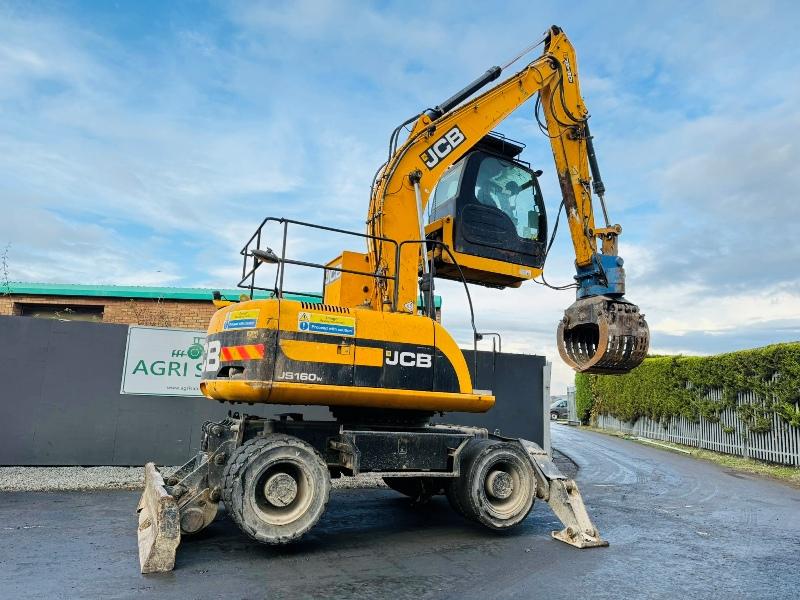 JCB JS160W EXCAVATOR*HIGHRISE CAB*C/W SELECTOR GRAB*YEAR 2012*VIDEO*