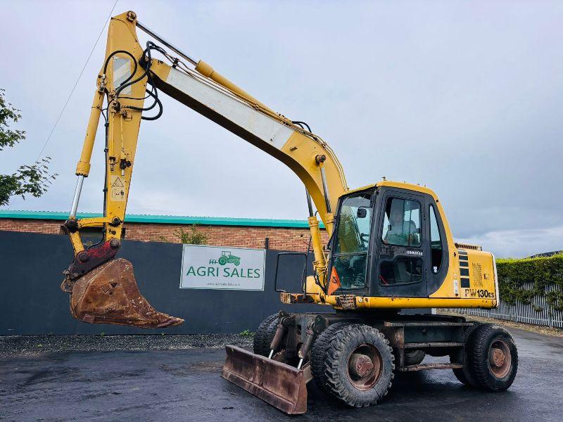 KOMATSU PW130ES 4WD WHEELED EXCAVATOR *C/W BUCKET *VIDEO*