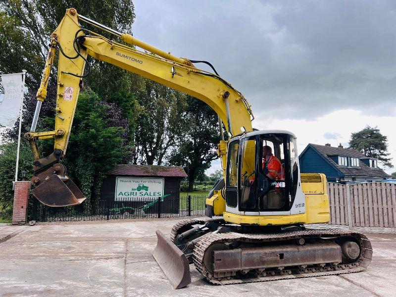 SUMITOMO SH130 TRACKED EXCAVATOR C/W BLADE & QUICK HITCH *VIDEO*