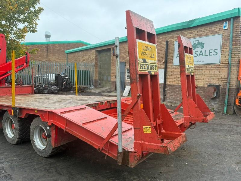 HERBST 19 TONNE TWIN AXLE TRAILER*C/W BONFIGLIOLI P10200 CRANE*VIDEO*