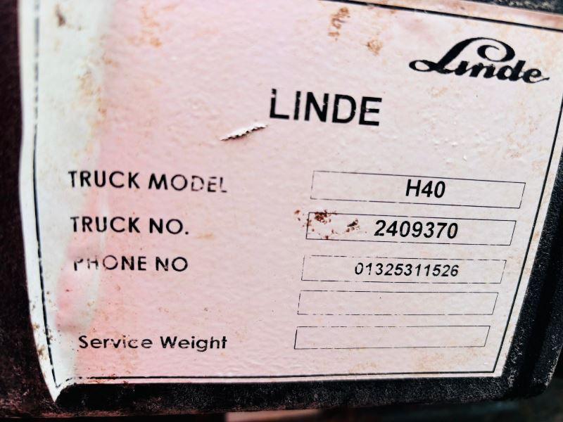 LINDE H40 DIESEL FORKLIFT *YEAR 2016* C/W 2 STAGE MAST *VIDEO*