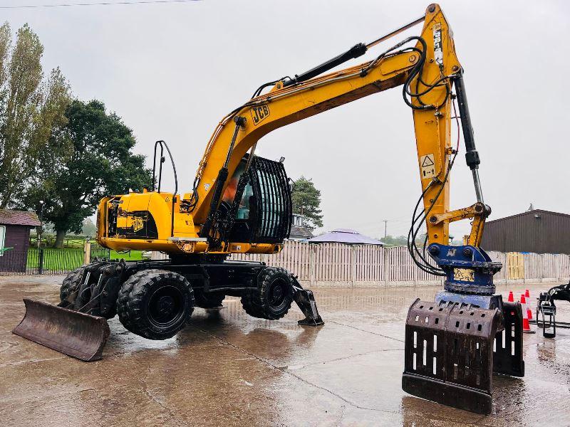 JCB JS130W 4WD WHEELED EXCAVATOR *YEAR 2009* C/W ROTATING SELECTOR GRAB *VIDEO*