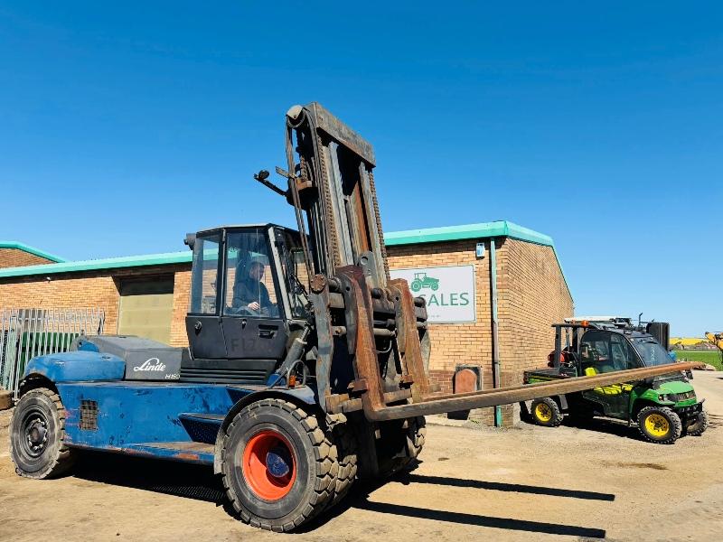 LINDE H160/02 FORKLIFT*C/W SIDE SHIFT*16 TONNE LIFT*VIDEO*