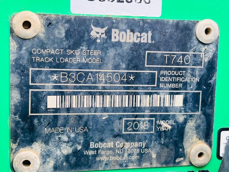 BOBCAT T740 TRACKED SKIDSTEER *YEAR 2018, 2632 HOURS* C/W BUCKET *VIDEO*