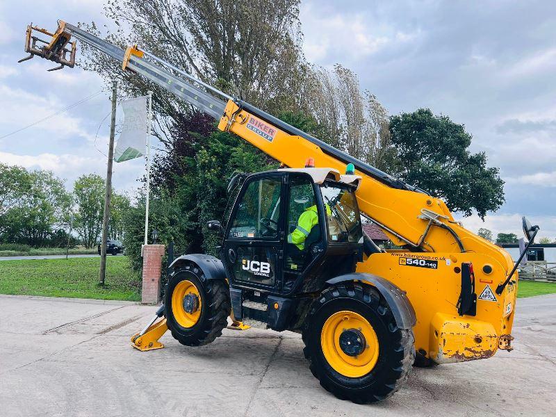 JCB 540-140 HI VIZ 4WD TELEHANDLER *YEAR 2017, 14 METER REACH* C/W TINES *VIDEO* 
