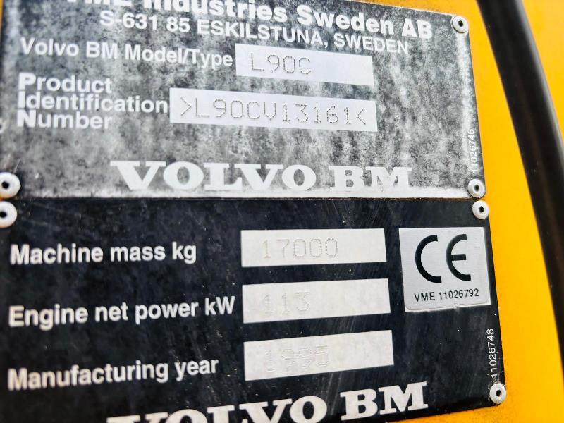  VOLVO L90C 4WD LOADING SHOVEL C/W TOE TIP BUCKET *VIDEO*