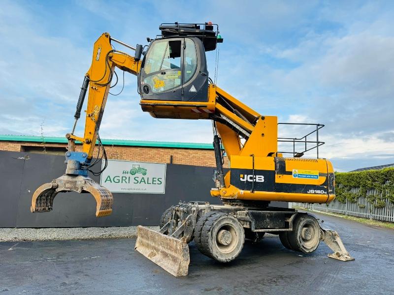 JCB JS160W EXCAVATOR*HIGHRISE CAB*C/W SELECTOR GRAB*YEAR 2012*VIDEO*