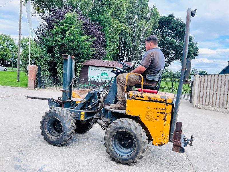 TEREX 4WD DUMPER *4 CYL KUBOTA ENGINE* C/W SKIP AND HYDRAULIC LOG SPLITTER*VIDEO* 