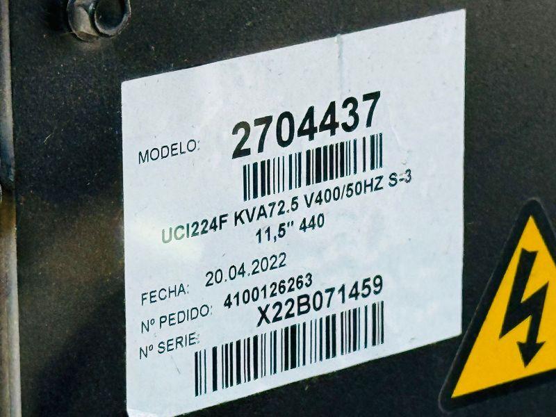 HIMOINSA HGO-70 72KVA GENERATOR*YEAR 2022*C/W FORD V8 ENGINE*VIDEO*