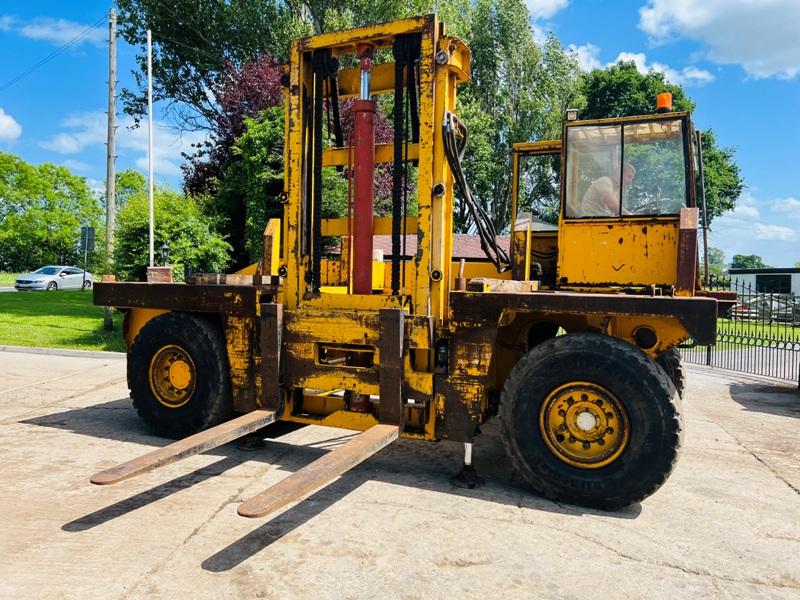 SSP SIDE LOAD DIESEL FORKLIFT C/W 2 X HYDRAULIC SUPPORT LEGS 