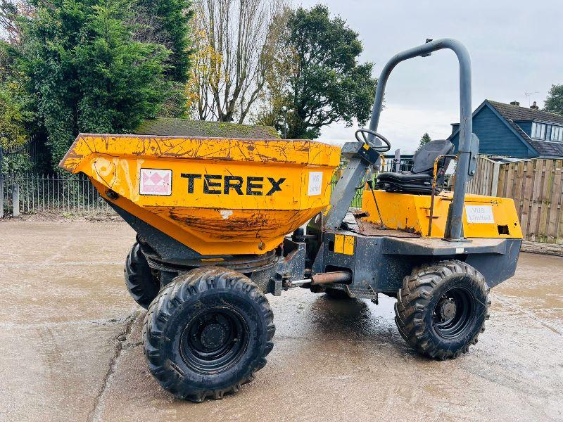 TEREX TA3 4WD SWIVEL TIP DUMPER *YEAR 2012, 1422 HOURS* C/W KUBOTA ENGINE *VIDEO*