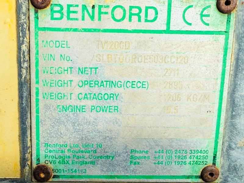 TEREX BENFORD TV1200D DOUBLE DRUM ROLLER*C/W VIBRATE*VIDEO*