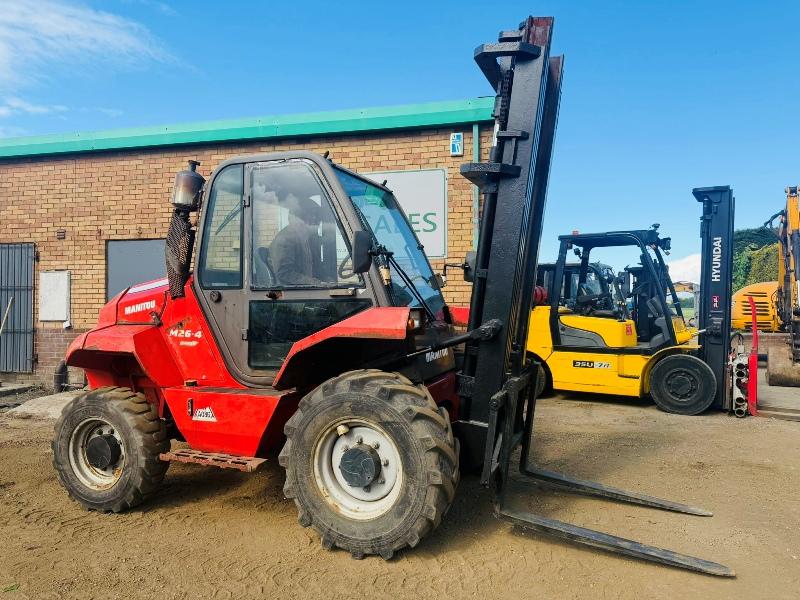 MANITOU M26-4 ROUGH TERRAIN FORKLIFT*YEAR 2016*C/W PALLET TINES*VIDEO*