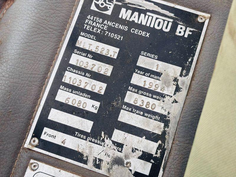 MANITOU MLT 523 TURBO TELEHANDLER*C/W PALLET TINES*VIDEO*