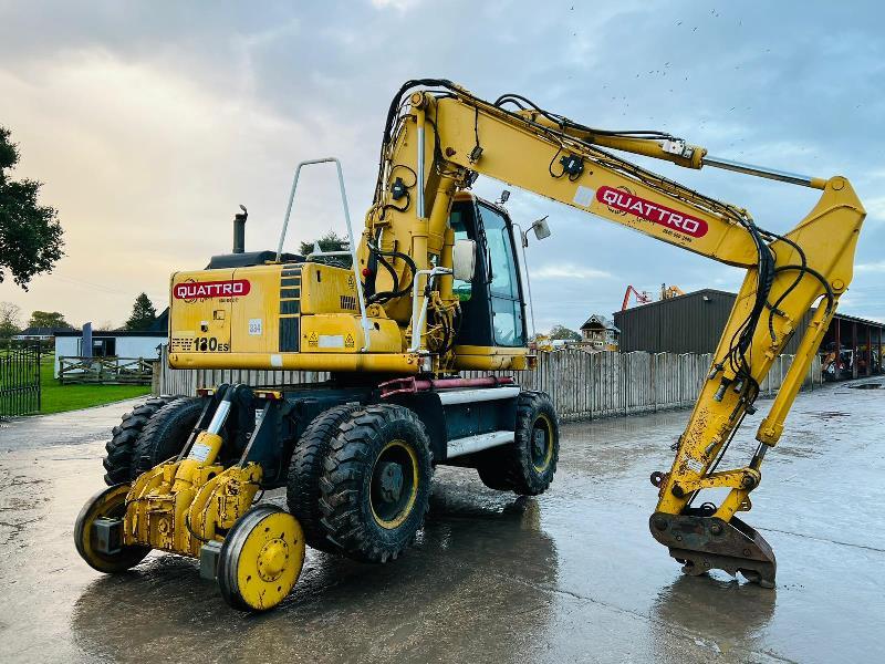 KOMATSU PW130ES-6K 4WD WHEELED EXCAVATOR C/W QUICK HITCH & RAILWAY GEAR *VIDEO*