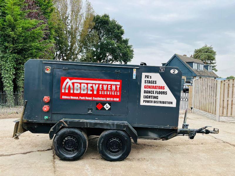YORPOWER YP40EM MOBILE 40KVA TWIN AXLE GENERATOR C/W PERKINS ENGINE *VIDEO* 