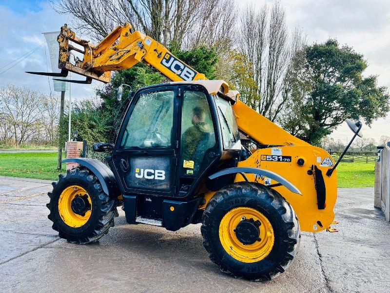 JCB 531-70 4WD TURBO TELEHANDLER *YEAR 2013* C/W PALLET TINES *VIDEO*