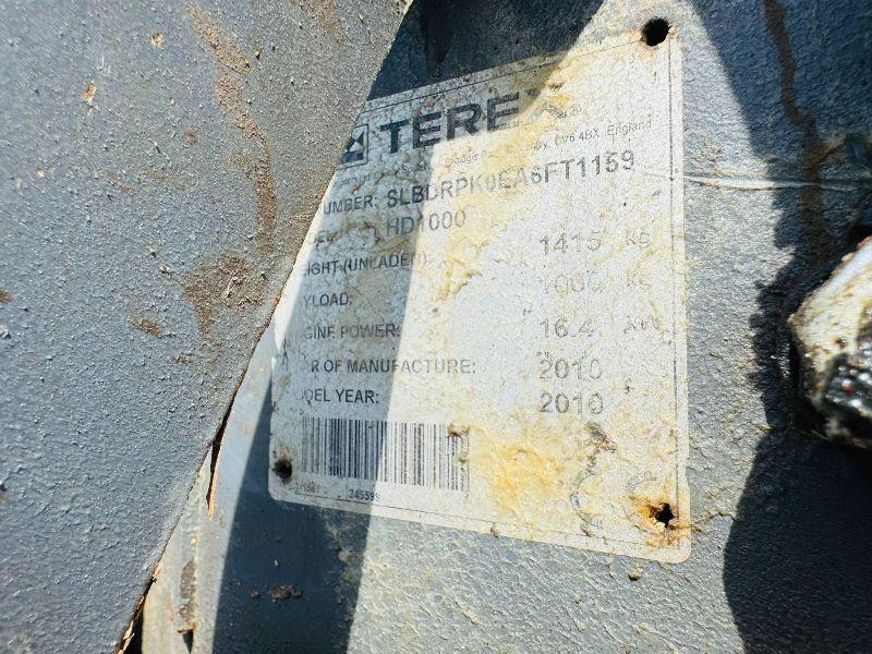 TEREX 1 TONNE HD1000*C/W DUEL WHEELS*1134 HOURS*YEAR 2010*VIDEO*