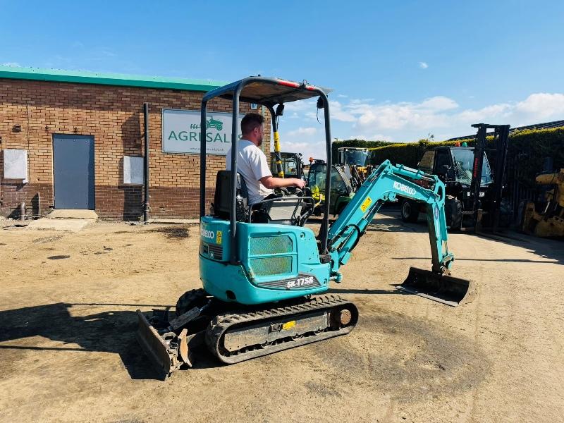 KOBELCO SK17SR-5 EXCAVATOR*YEAR 2016*C/E BUCKET*VIDEO*