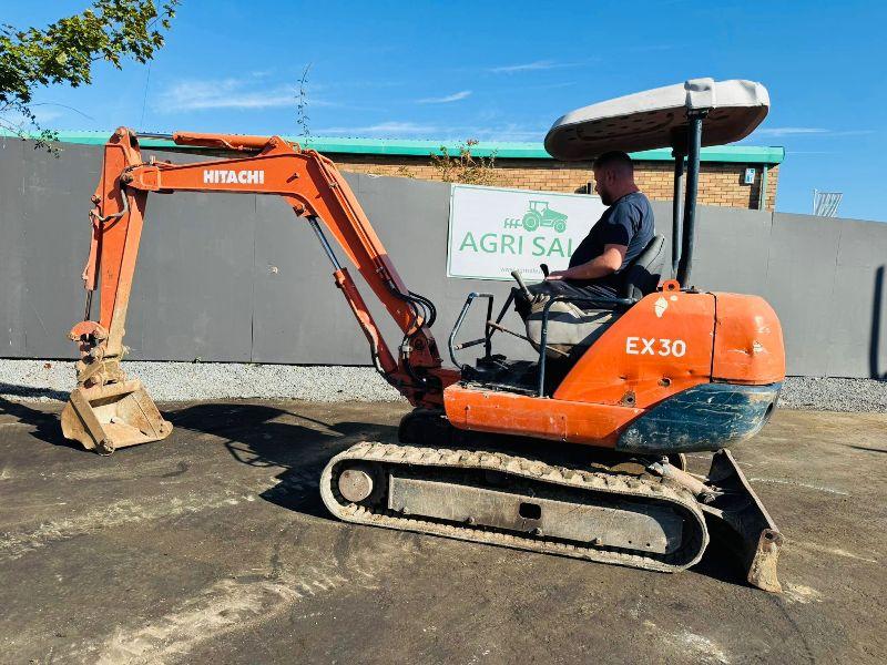 HITACHI EX30 EXCAVATOR*RUBBER TRACKS*C/W BUCKET*VIDEO*