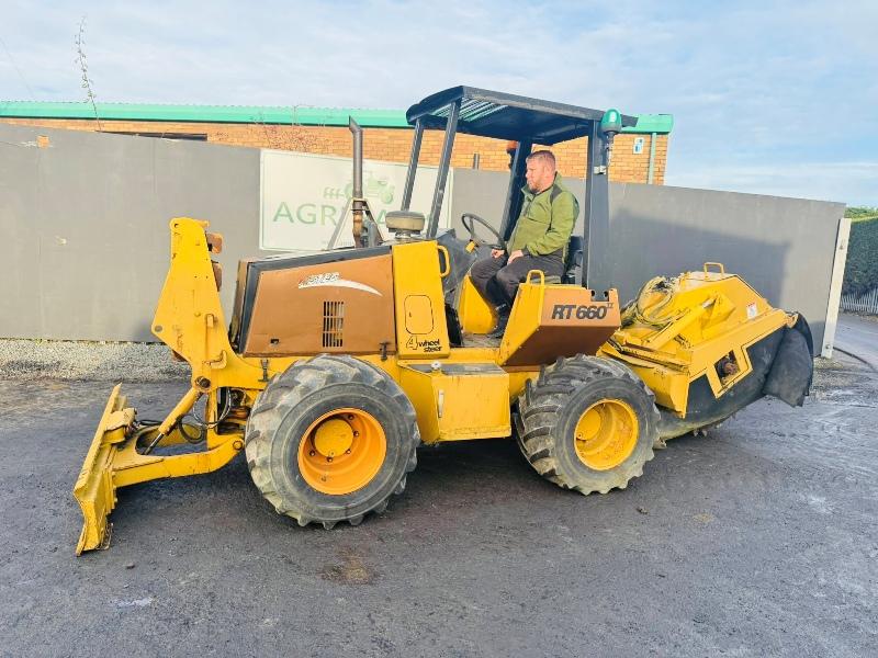 CASE RT660 4WD TRENCHER*C/W TOP CUTTER*1317 HOURS*VIDEO*