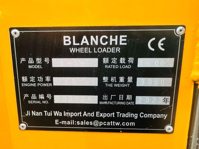 BRAND NEW BLANCHE TW36 4WD LOADING SHOVEL *YEAR 2023, CHOICE OF 5* VIDEO *