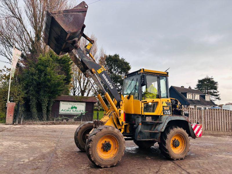 KOMATSU WA115 4WD LOADING SHOVEL * 5772 HOURS * C/W BUCKET *VIDEO*