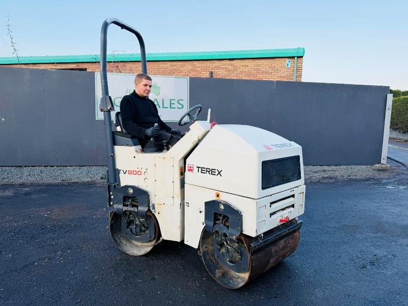 TEREX TV800 DRUM ROLLER*C/W KUBOTA ENGINE*159 HOURS*VIDEO*