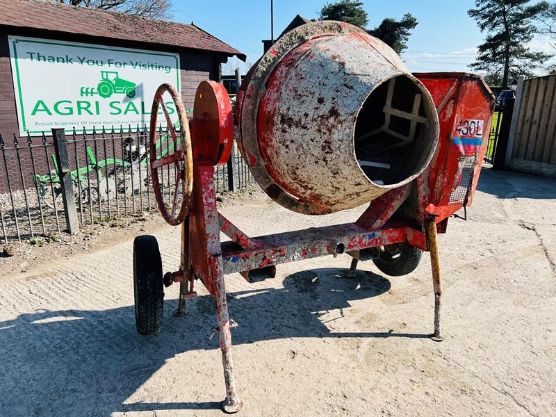 SUPER MIX 470L SINGLE AXLE CEMENT MIXER C/W YANMAR ENGINE 