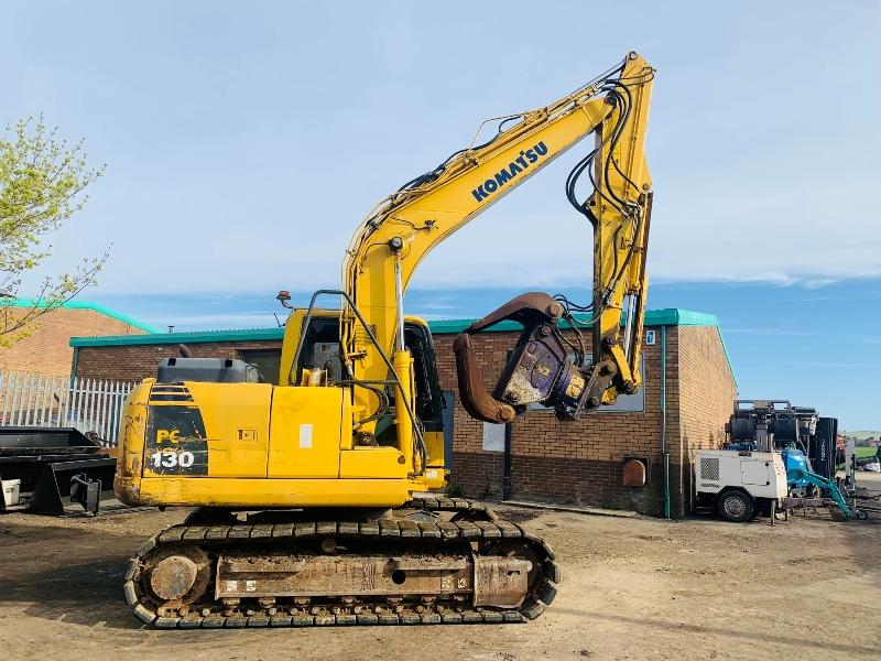 KOMATSU PC130-8 EXCAVATOR*C/W ROTATING SELECTOR GRAB*YEAR 2012*VIDEO*