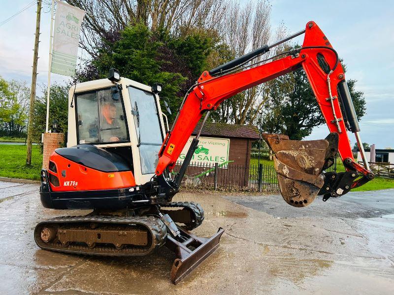 KUBOTA KX71-3 EXCAVATOR *YEAR 2012, 4178 HOURS* C/W 3 X BUCKETS *VIDEO*