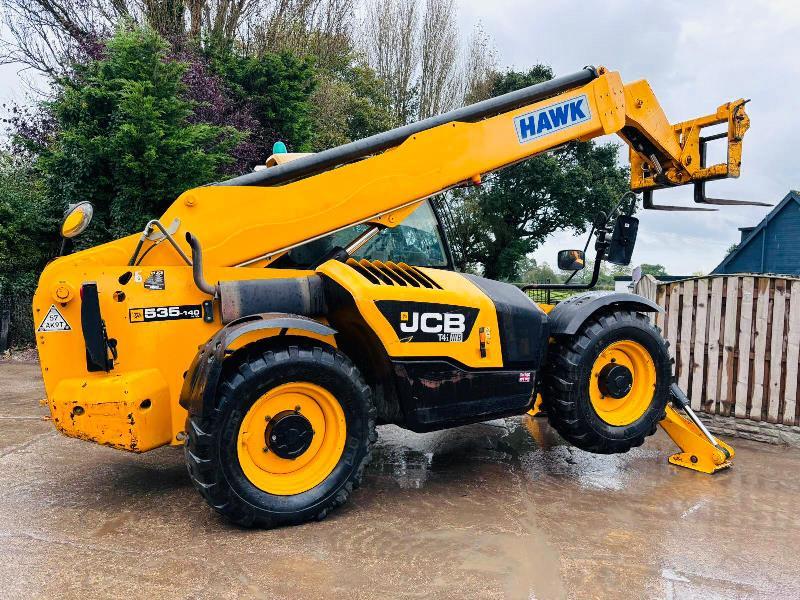 JCB 535-140 HI VIZ 4WD TELEHANDLER *YEAR 2014, 14 METER REACH* C/W TINES *VIDEO*