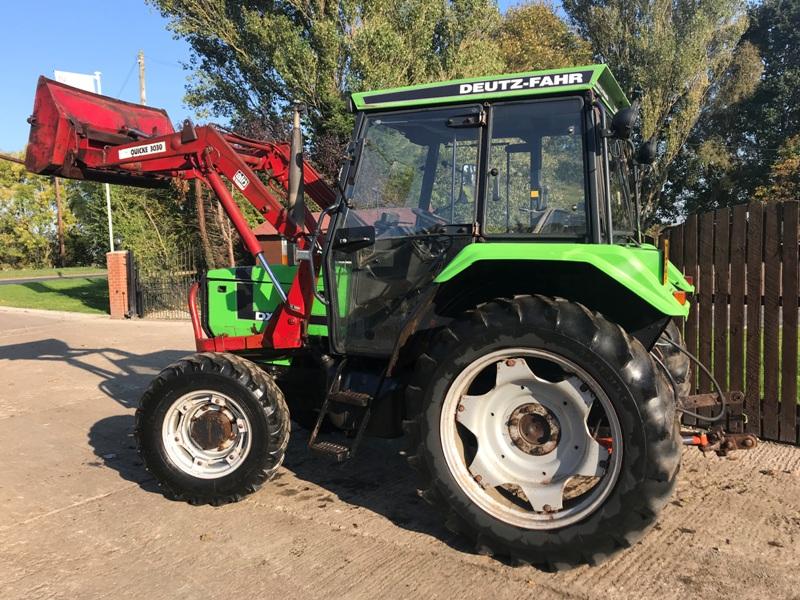 DEUTZFAHR DX 3.10 WITH QUICKE 3030 LOADER AND MUCK FOLK ( SOLD )