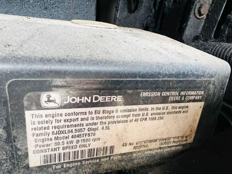 SDMO R66C2 60KVA GENERATOR *YEAR 2010* C/W JOHN DEERE ENGINE *VIDEO*