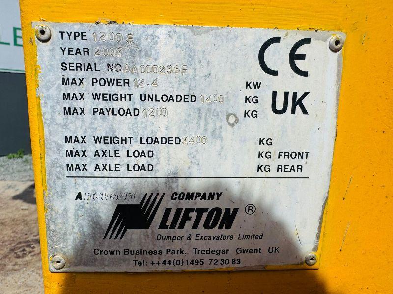 NEUSON 1200F HIGH TIP DUMPER*C/W YANMAR ENGINE*VIDEO*