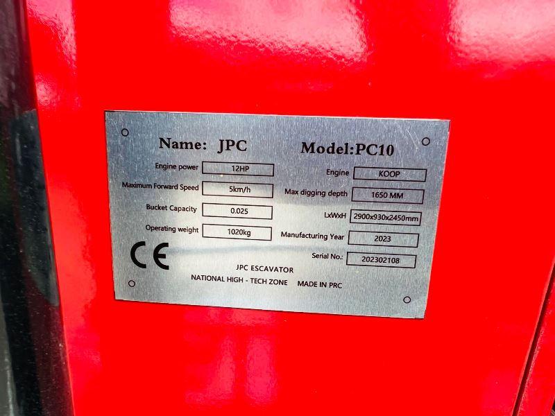 UNUSED JPC PC10 EXCAVATOR * YEAR 2023, CHOICE OF 2* C/W TWIN AXLE TRAILER*VIDEO*
