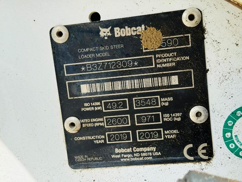 BOBCAT T590 SKIDSTEER*C/W BUCKET*YEAR 2019*1577 HOURS*VIDEO*