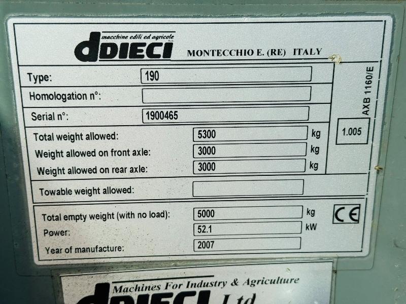 DIECI 190 TELEHANDLER*C/W PALLET TINES*VIDEO*